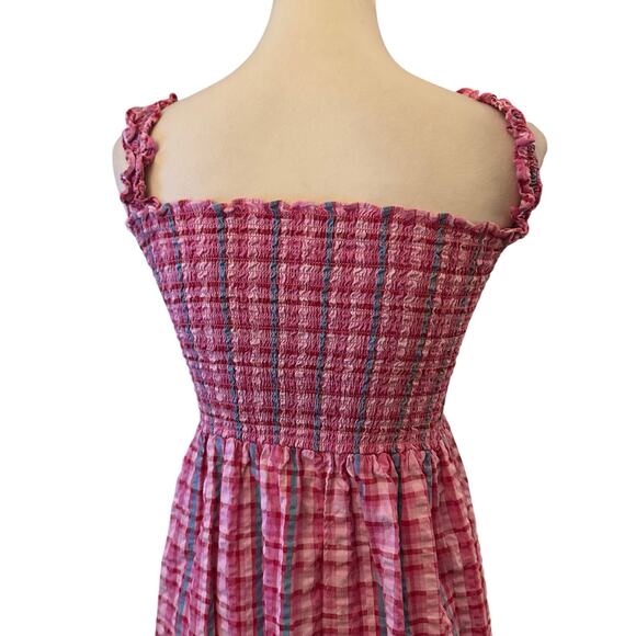 Waverly Grey Shirred Bodice Cami SunDress, Size XL, Pink Plaid - Picture 10 of 10